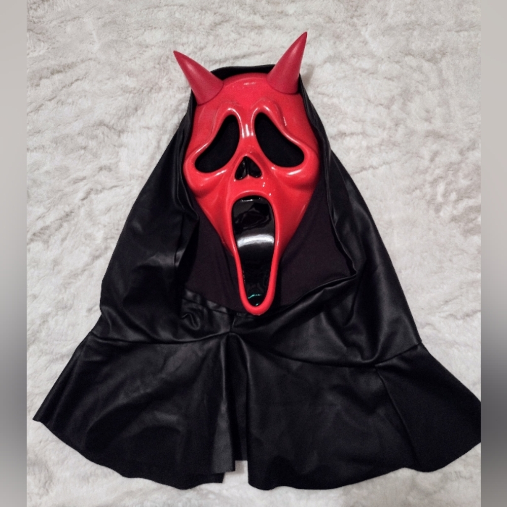 Ghostface Dead By Daylight Devil Face Mask Red "Leather" Cowl Easter Unlimited